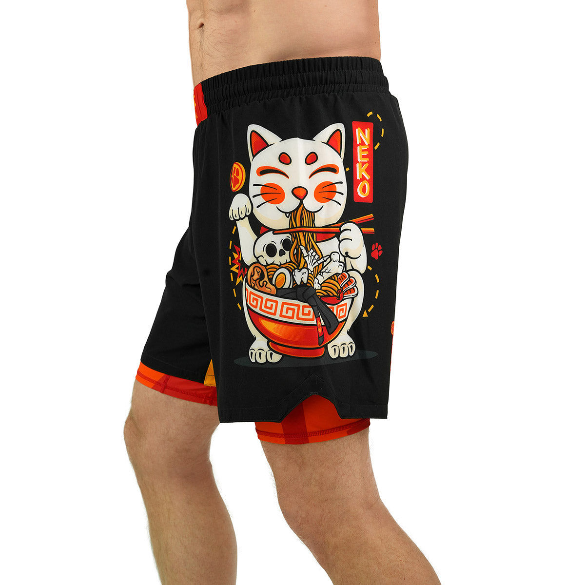 Dvodelne vadbene kratke hlače Ramen Cat