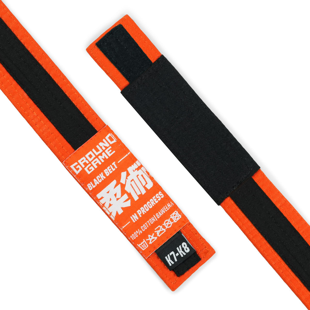 Otroški BJJ pas (oranžen s črnim trakom)