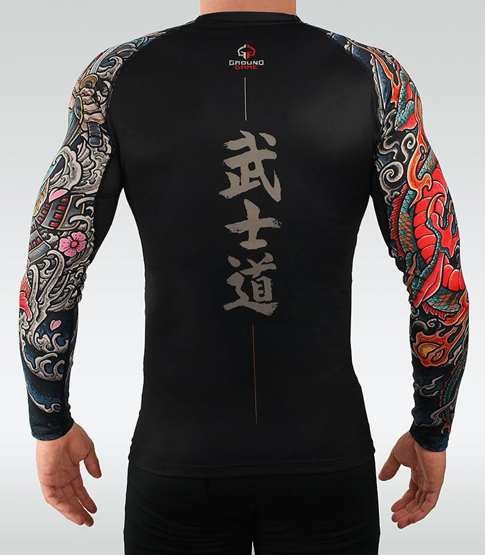 Rashguard Bushido 3.0 z dolgimi rokavi (črn)