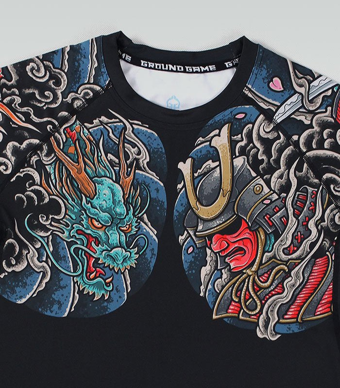 Rashguard Bushido 3.0 s kratkimi rokavi (črn)