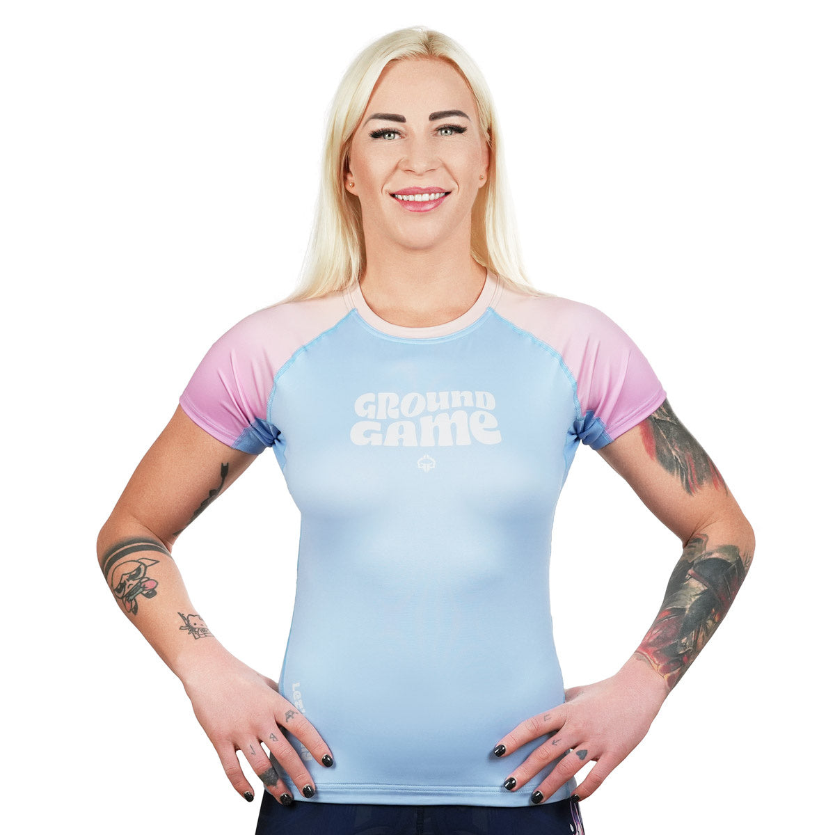 Ženski rashguard Athletic Light Blue s kratkimi rokavi