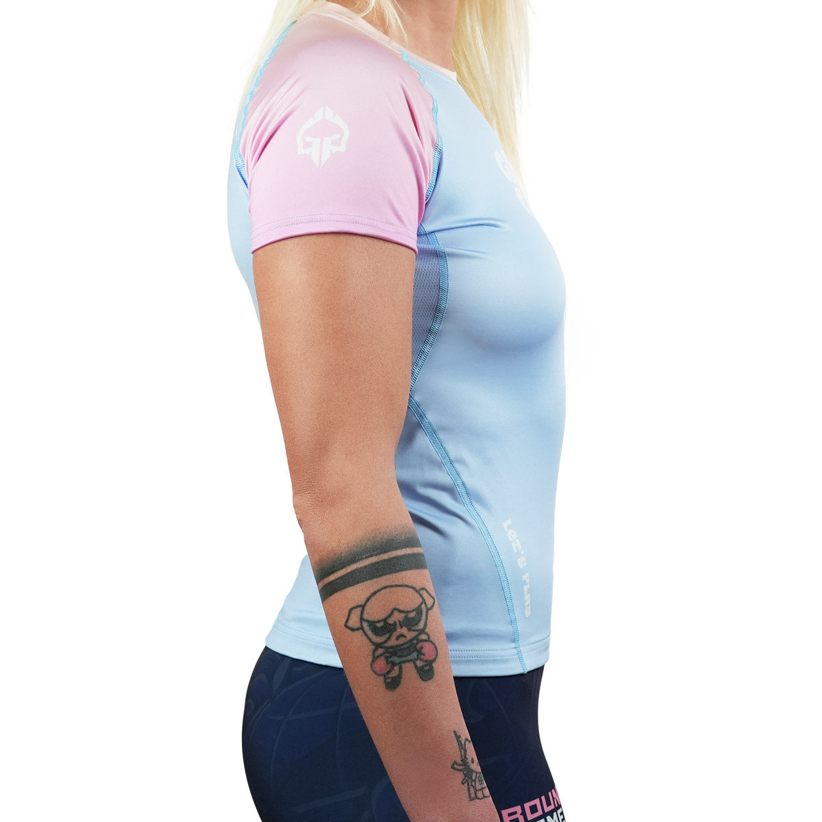 Ženski rashguard Athletic Light Blue s kratkimi rokavi