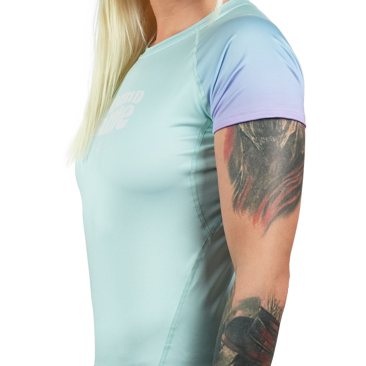 Ženski rashguard Athletic Mint s kratkimi rokavi