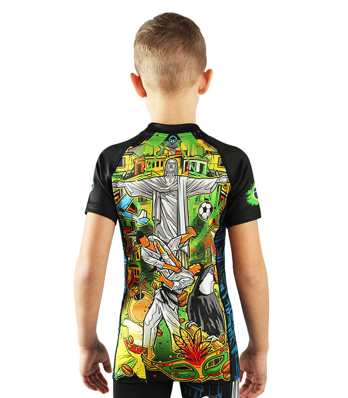 Otroški rashguard Brasil s kratkimi rokavi