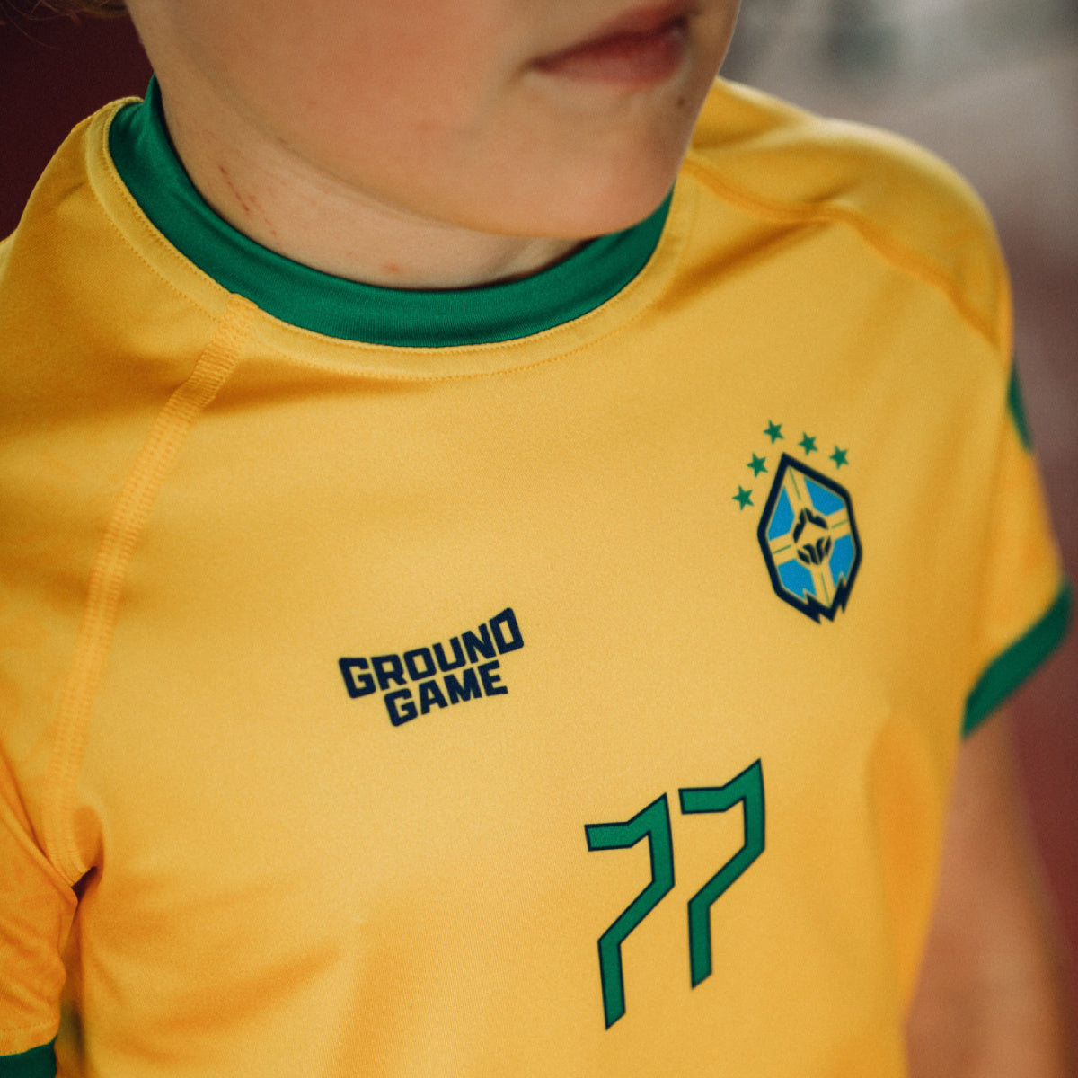 Otroški kratkorokavni rashguard Brazil Football