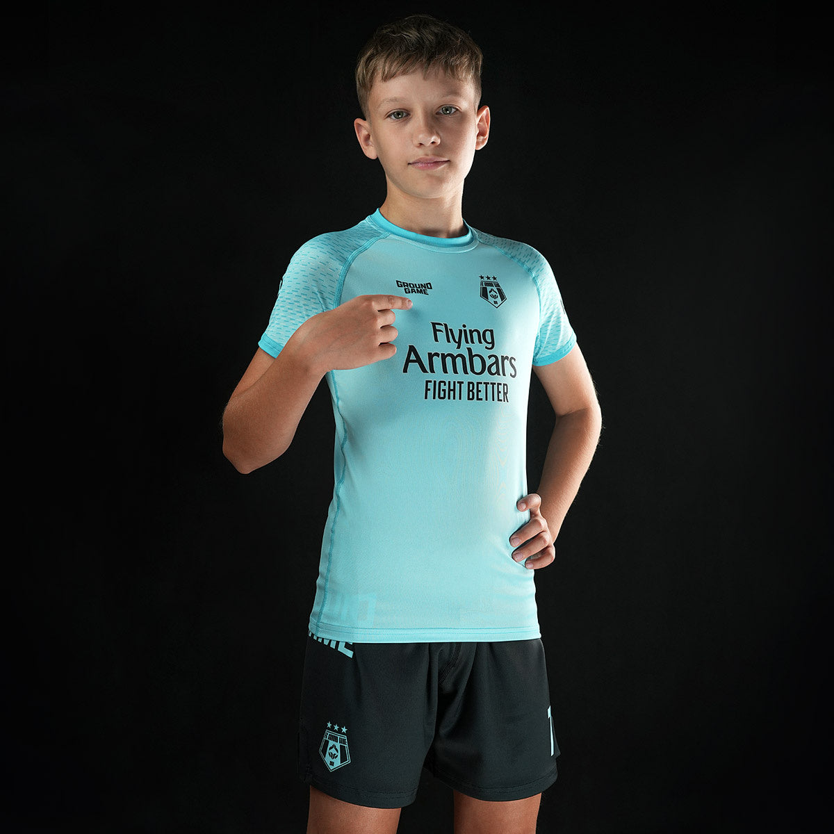 Otroške treningške kratke hlače FC Armbar (mintne)
