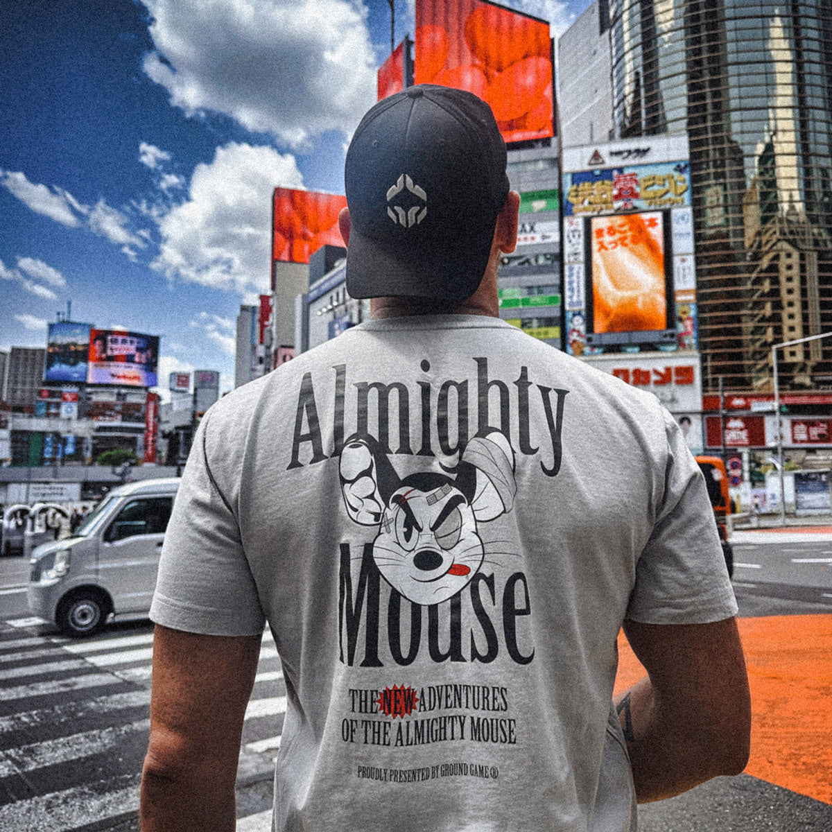 Majica Almighty Mouse Oversize (modrosiva)