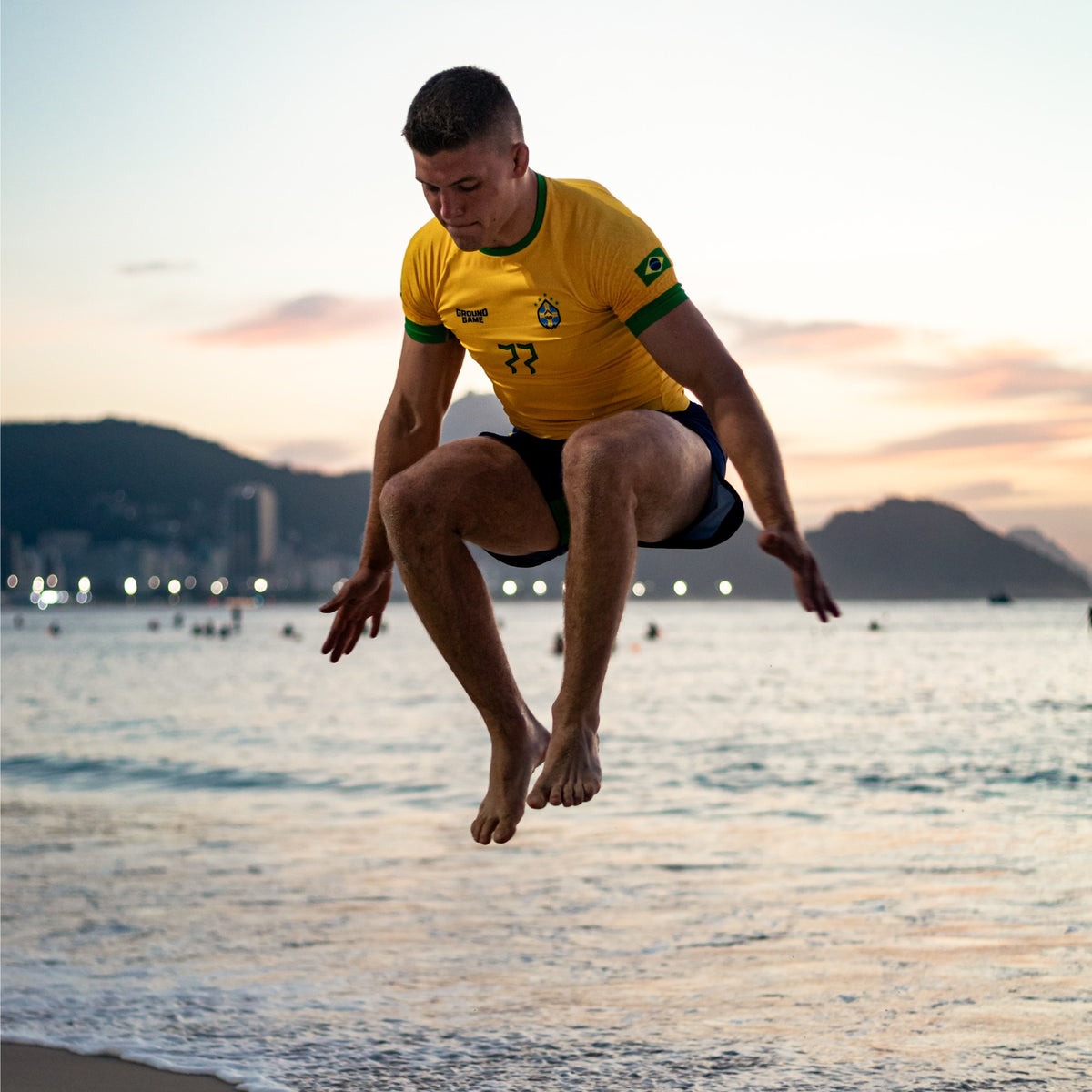 Rashguard Brazil Football s kratkimi rokavi