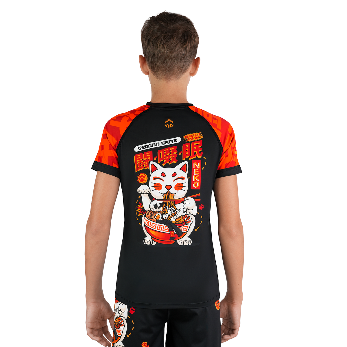 Otroški rashguard Ramen Cat s kratkimi rokavi