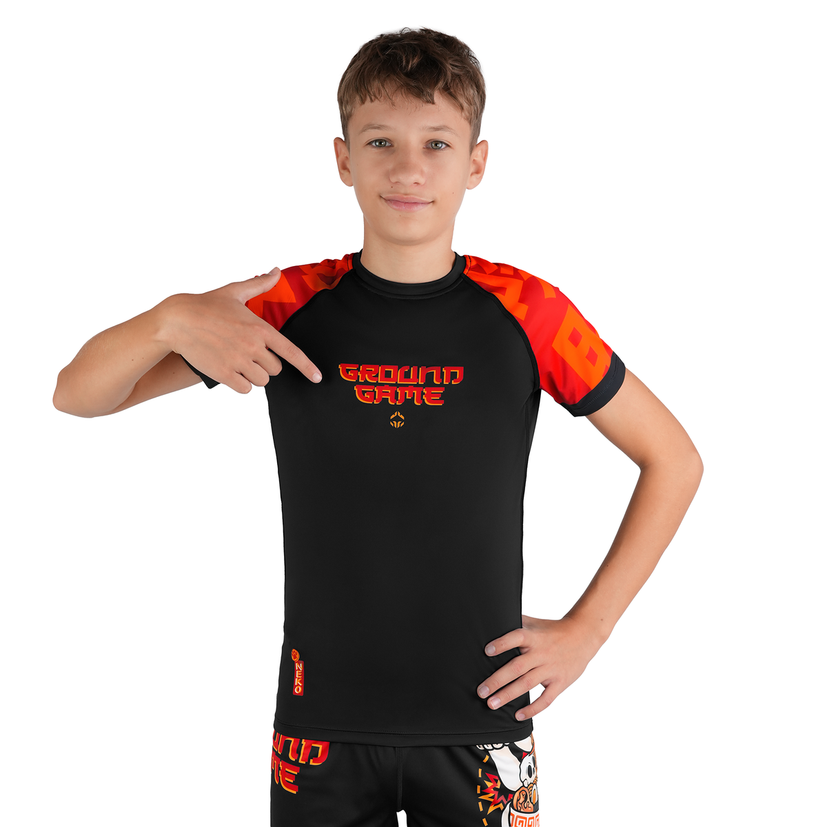 Otroški rashguard Ramen Cat s kratkimi rokavi