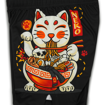 Otroške trening kratke hlače Ramen Cat