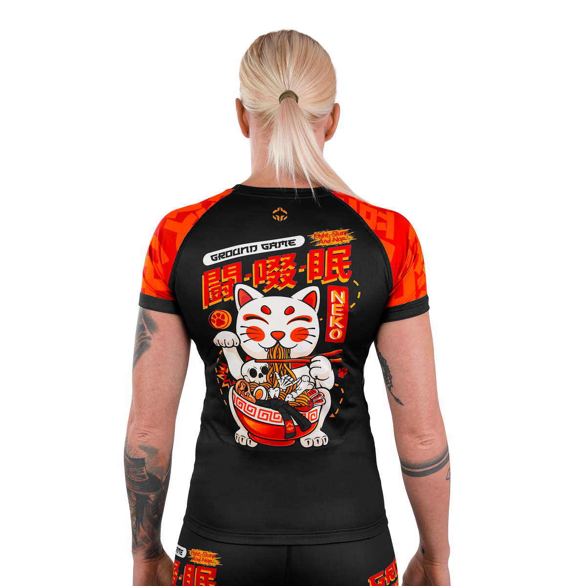 Ženski rashguard Ramen Cat s kratkimi rokavi