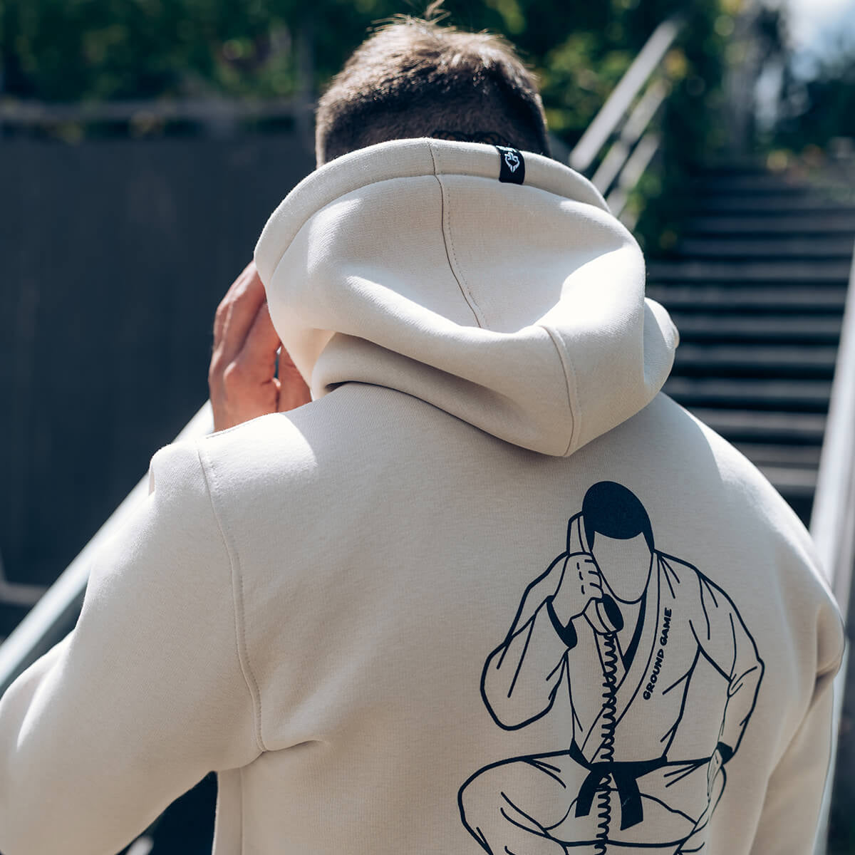 Jopa s kapuco Jiu-Jitsu is Calling x Noize (bež)