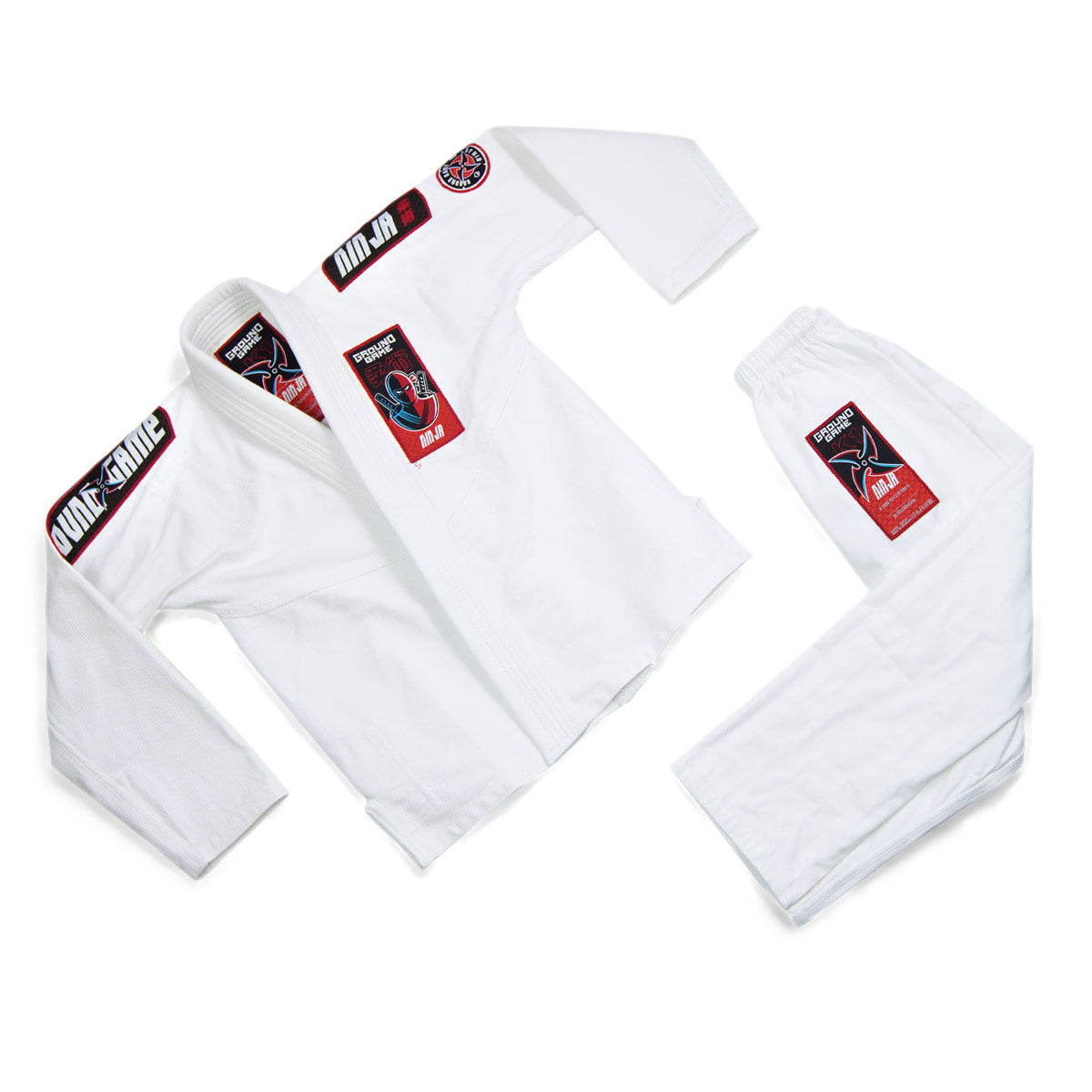 Otroški BJJ GI Ninja (bel) + PAS GRATIS