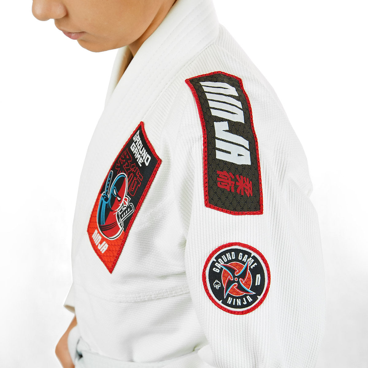 Otroški BJJ GI Ninja (bel) + PAS GRATIS