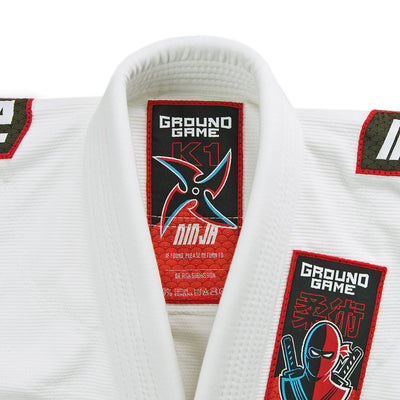 Otroški BJJ GI Ninja (bel) + PAS GRATIS