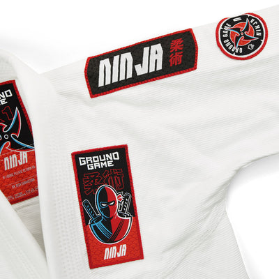 Otroški BJJ GI Ninja (bel) + PAS GRATIS