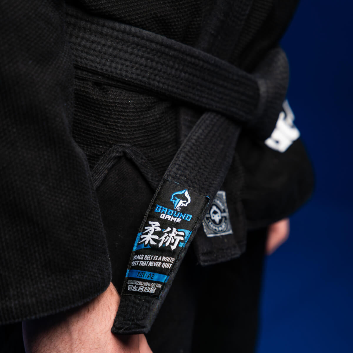 Črn BJJ pas z belim panelom