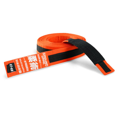 Otroški BJJ pas (oranžen s črnim trakom)