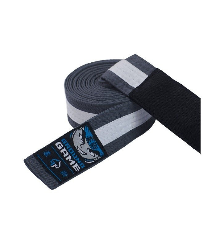 Otroški BJJ pas (siv z belo progo)