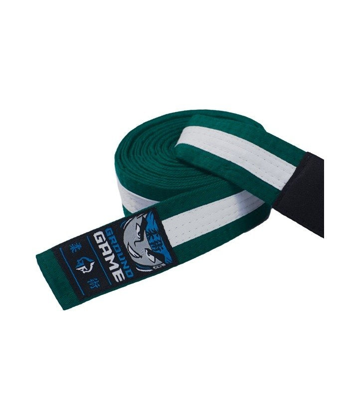 Otroški pas za BJJ (zelen z belo črto)
