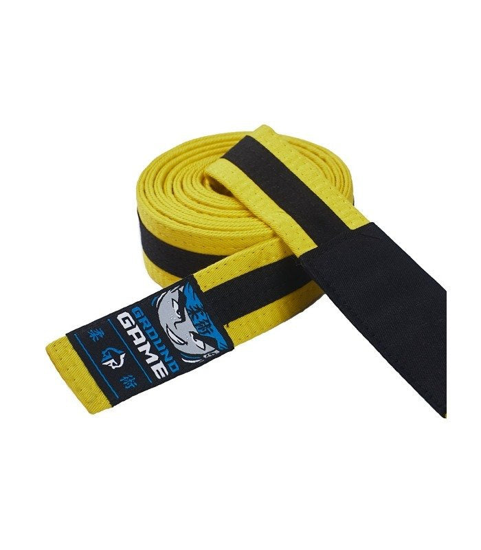 Otroški pas za BJJ (rumen s črno črto)
