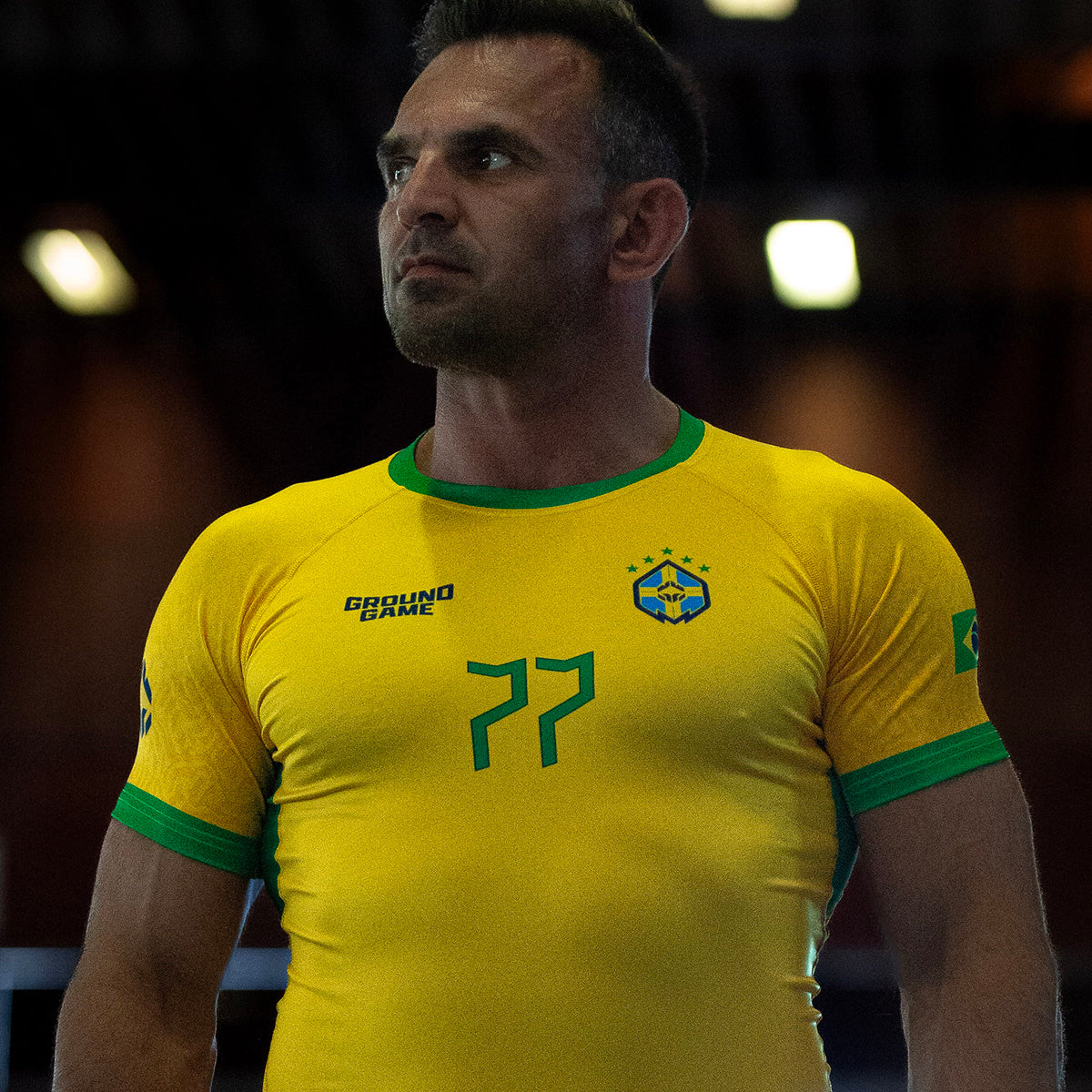 Rashguard Brazil Football s kratkimi rokavi