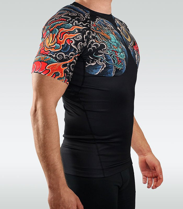 Rashguard Bushido 3.0 s kratkimi rokavi (črn)
