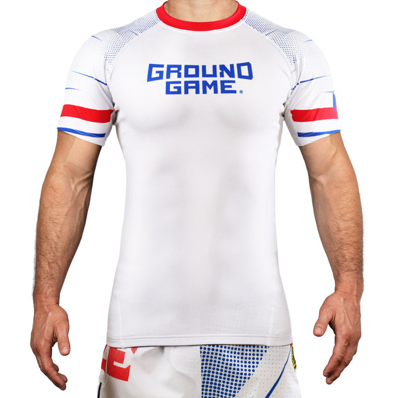 Rashguard Czech Republic s kratkimi rokavi (bel)