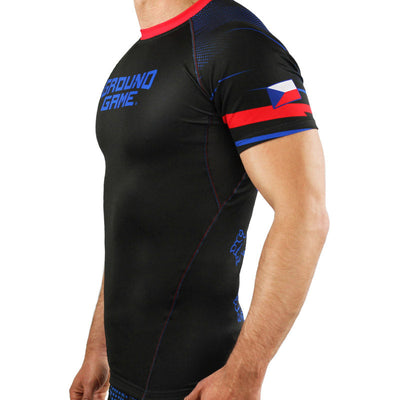 Rashguard Czech Republic s kratkimi rokavi (črn)