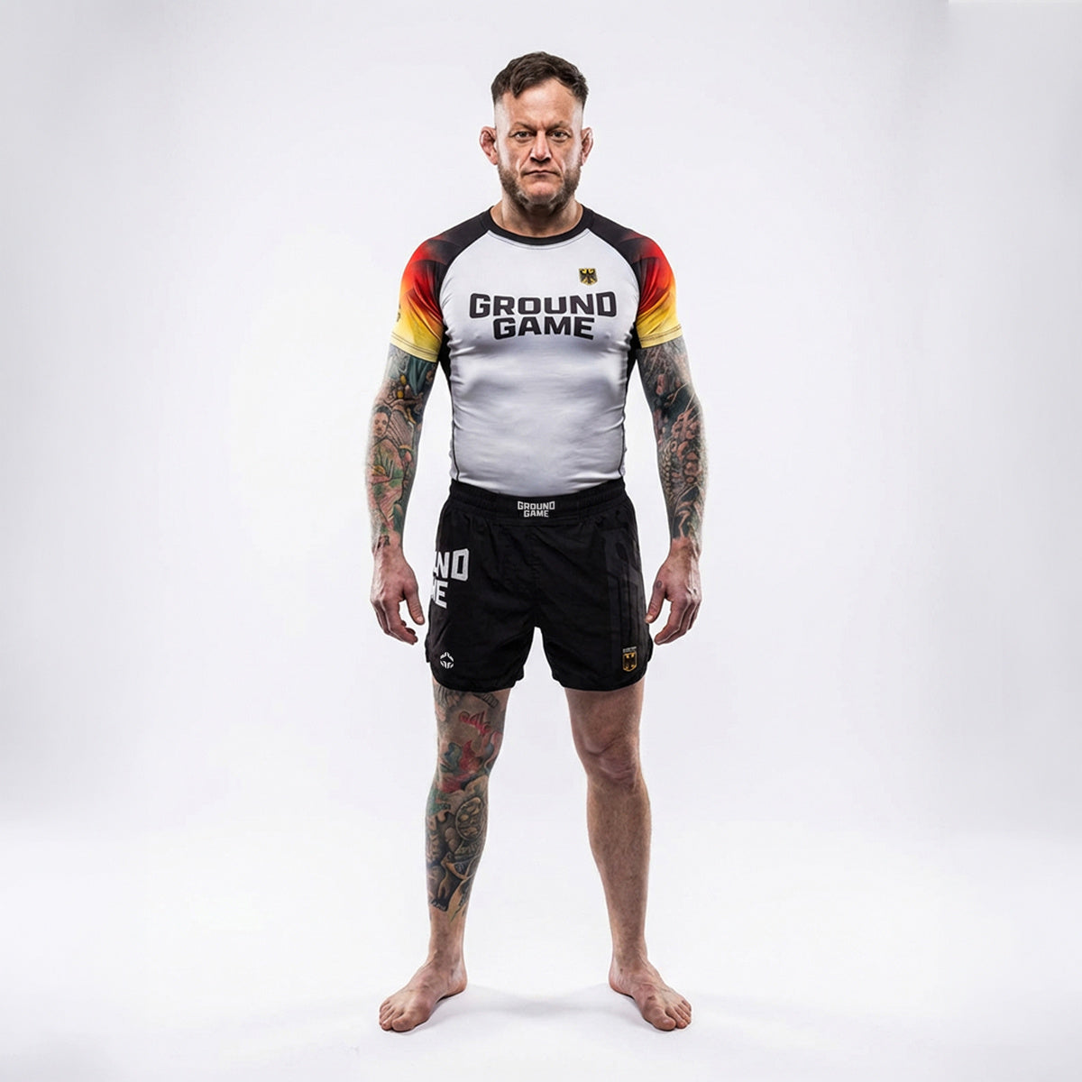 Rashguard Nemčija s kratkimi rokavi (bel)