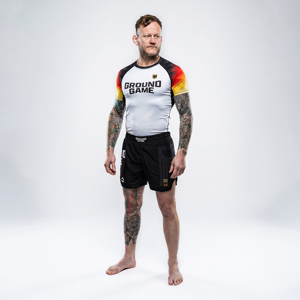 Rashguard Nemčija s kratkimi rokavi (bel)