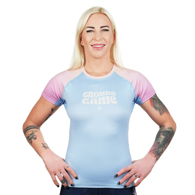 Ženski rashguard Athletic Light Blue s kratkimi rokavi