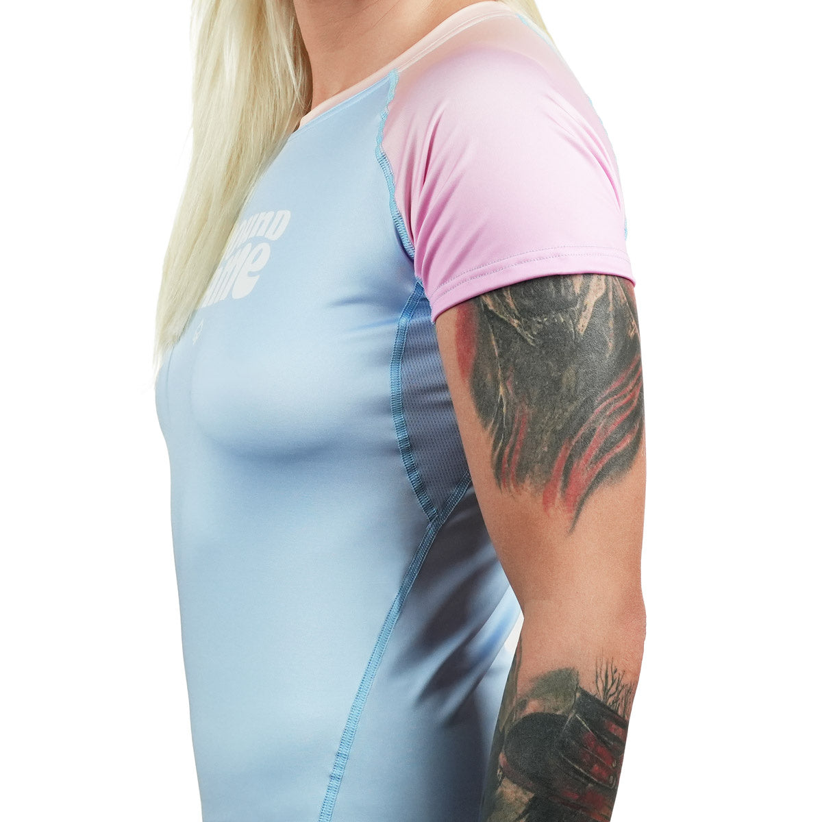 Ženski rashguard Athletic Light Blue s kratkimi rokavi