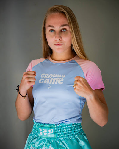Ženski rashguard Athletic Light Blue s kratkimi rokavi