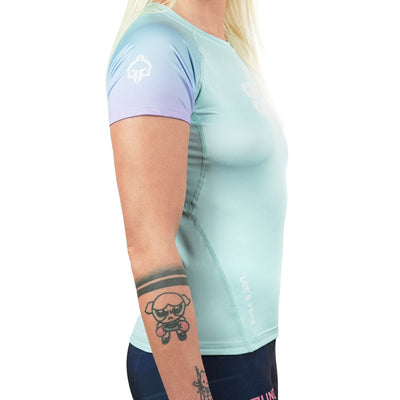 Ženski rashguard Athletic Mint s kratkimi rokavi