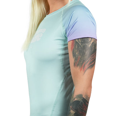 Ženski rashguard Athletic Mint s kratkimi rokavi
