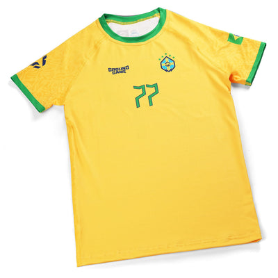 Otroški kratkorokavni rashguard Brazil Football