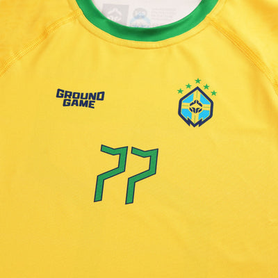 Otroški kratkorokavni rashguard Brazil Football