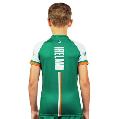 Otroški rashguard Irska s kratkimi rokavi (zelen)
