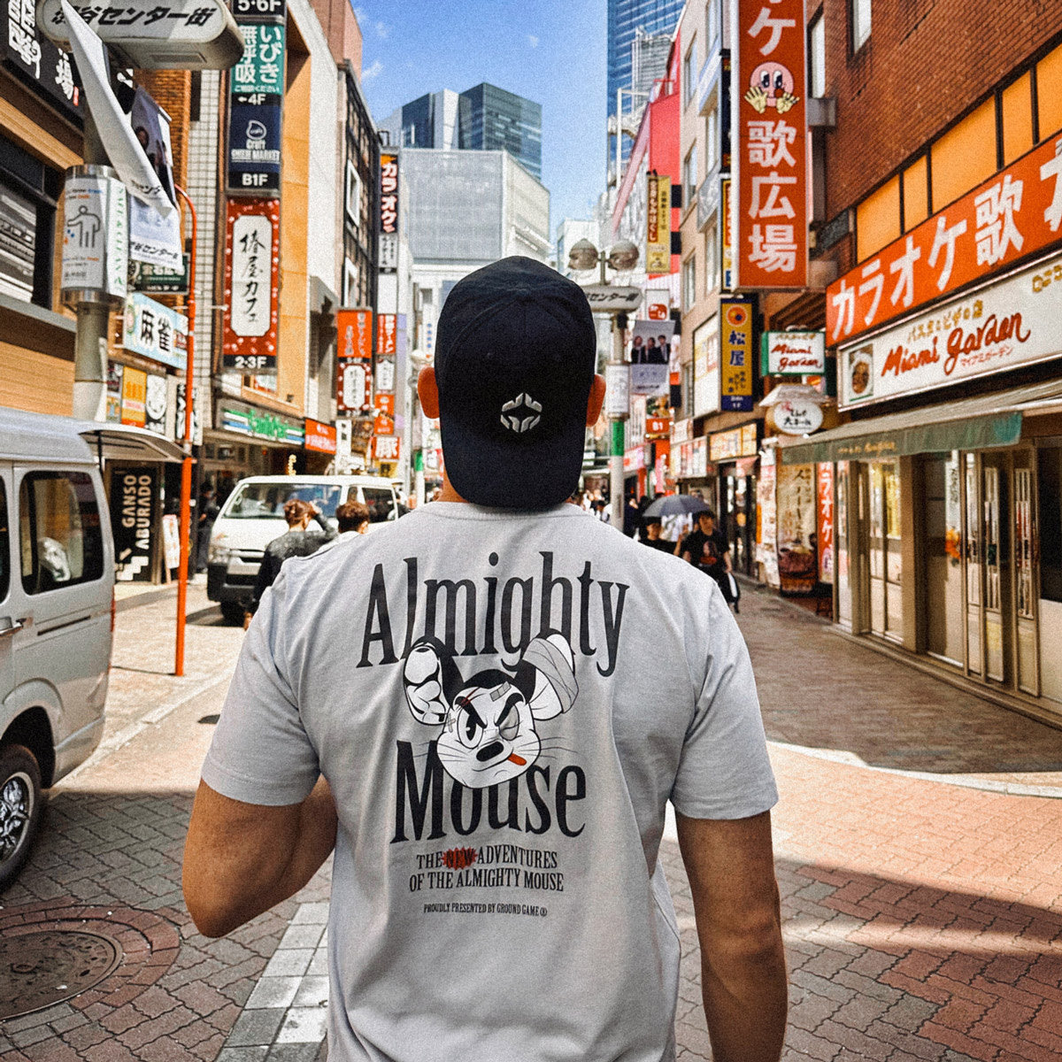 Majica Almighty Mouse Oversize (modrosiva)