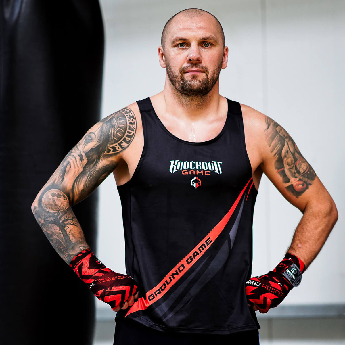 Boksarski tank top Knockout Game (črn)