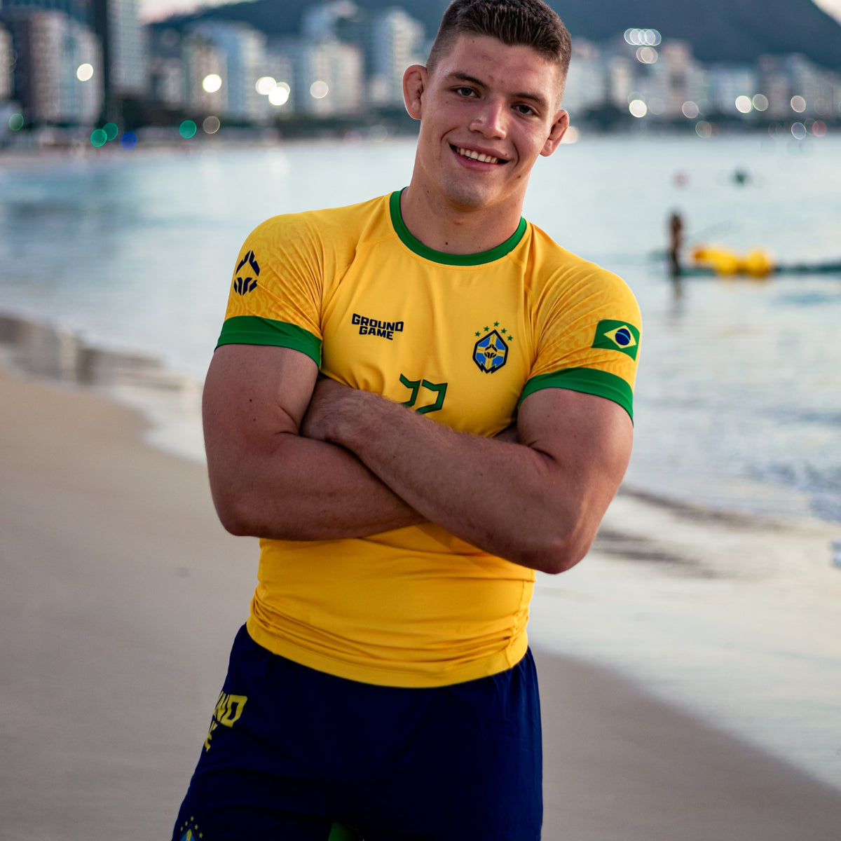 Rashguard Brazil Football s kratkimi rokavi