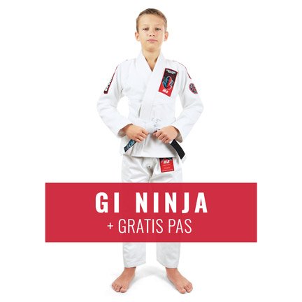 Ninja BJJ Kids GI (Bela) + GRATIS pas