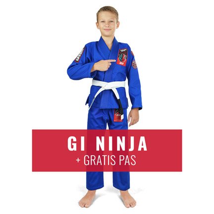 Ninja BJJ Kids GI (Modra) + GRATIS pas